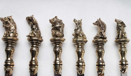 Набор шампуров с декоративным литьем "Лесная братва" (6 шт)